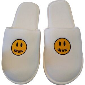 Drew House Justin Bieber Mascot Slippers Size L/XL White Polar Fleece Slipper